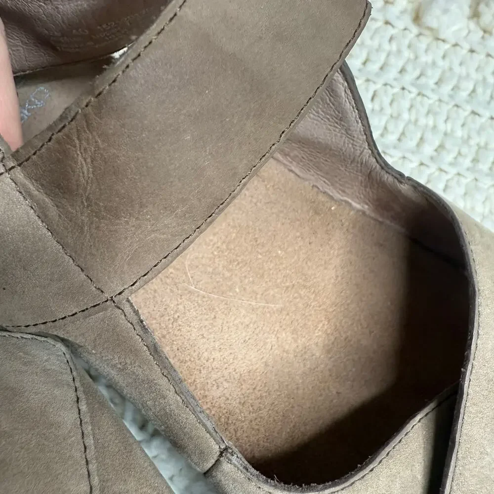 DANSKO Women's 40 US 9.5 10 Sharla Criss Cross Strappy Wedge Sandal Shoes Tan